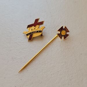 Vintage Two Masonic K.T. Pins Louisiana and Los Angeles